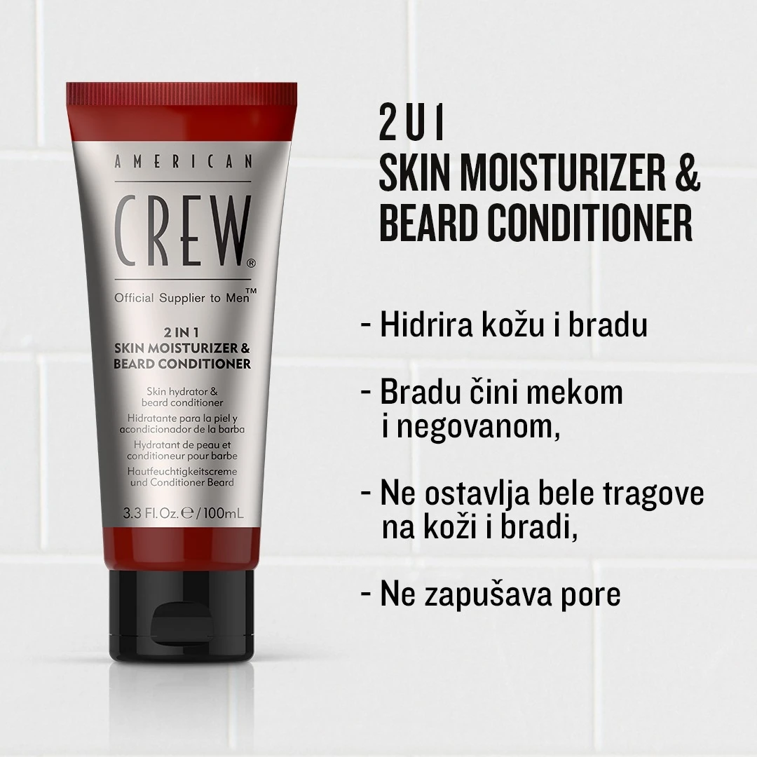 American CREW 2 IN 1 Skin Moisturizer + Beard Conditioner 100 mL