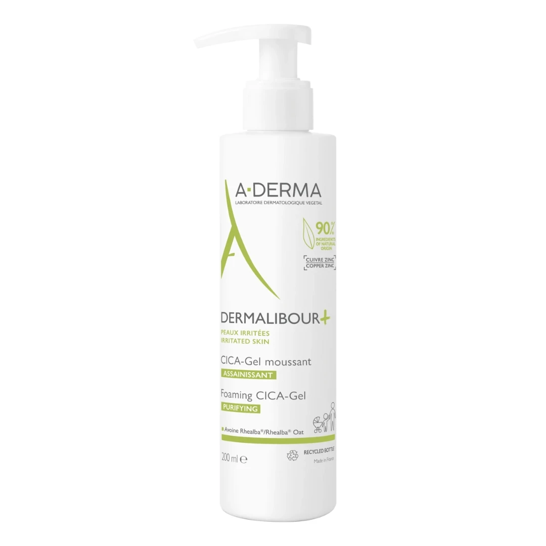 A-DERMA Dermalibour Plus Penušavi Gel za Umivanje i Čišćenje Kože 200 mL