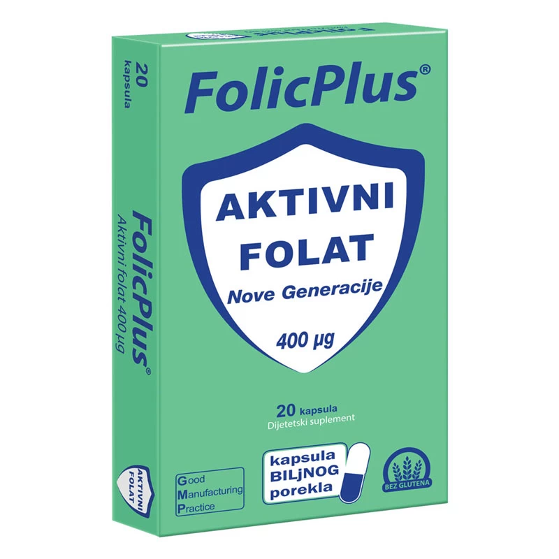 Folic Plus® 20 Kapsula sa Folnom Kiselinom Nove Generacije