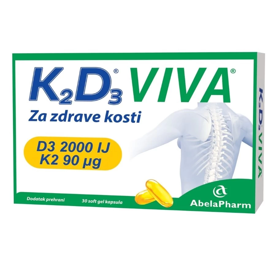 K2D3® VIVA® 30 Kapsula za Jake Kosti, Protiv Osteoporoze