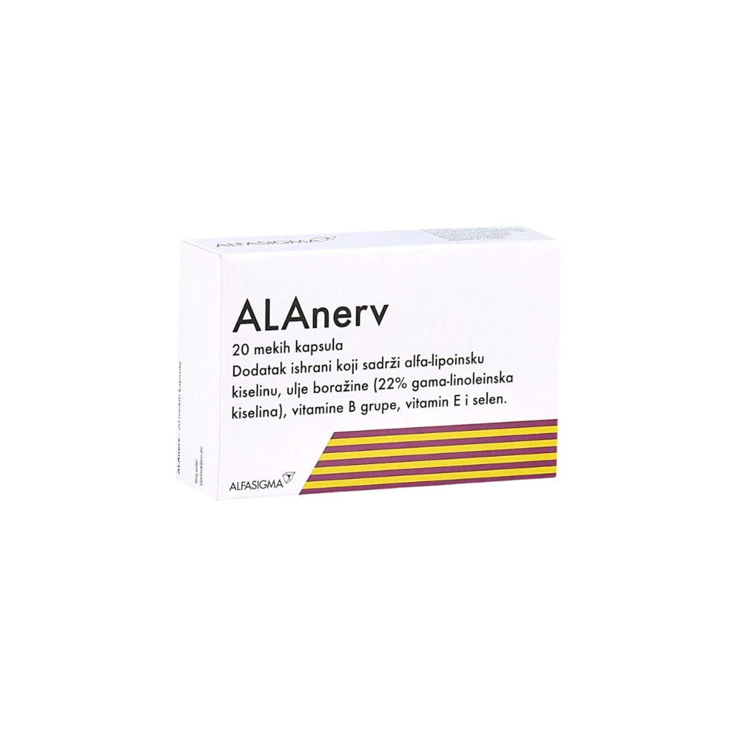 ALAnerv 20 Mekih Kapsula; Alfa-lipoinska Kiselina za Normalnu Funkciju Nervnog Sistema