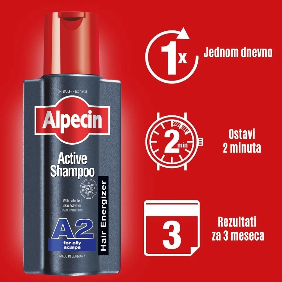 Alpecin A2 Active Šampon za Masnu Kosu 250 mL