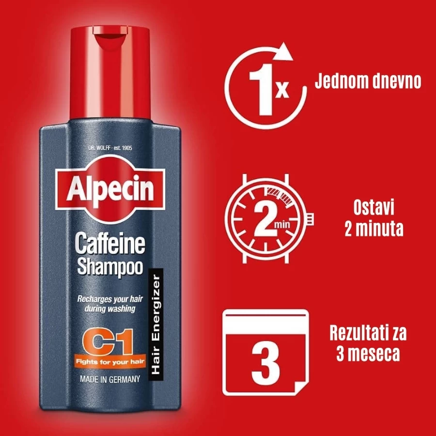 Alpecin C1 Caffeine Šampon za Stimulaciju Korena 250 mL