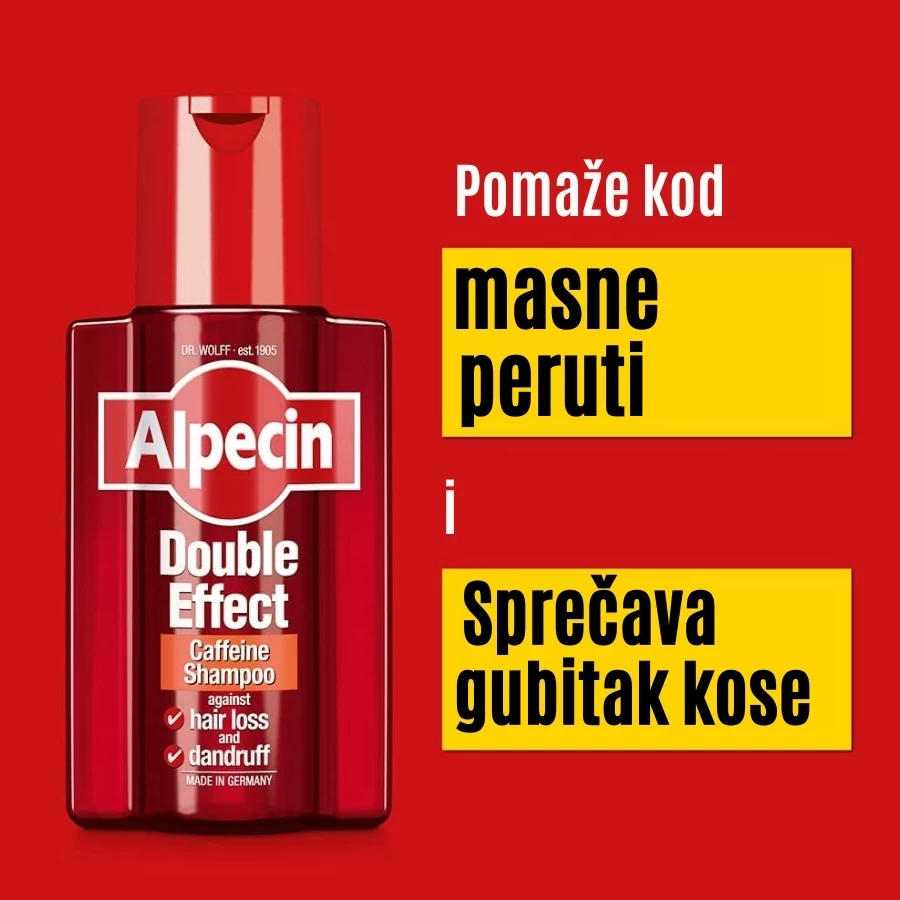 Alpecin Double Effect Kofeinski Šampon Protiv Opadanja Kose i Peruti 200 mL