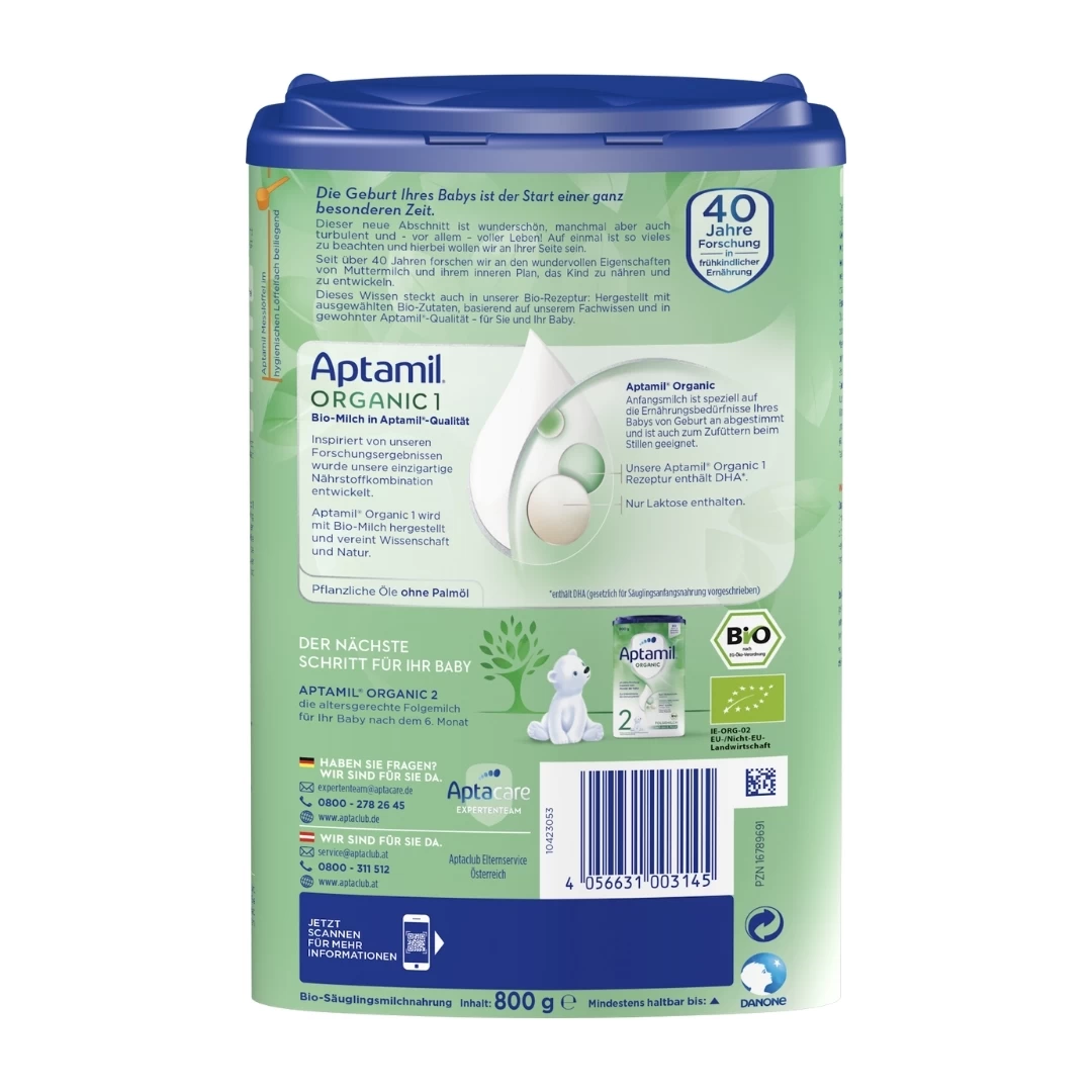 Aptamil® ORGANIC 1 Mleko Hrana za Bebe i Decu 800 g