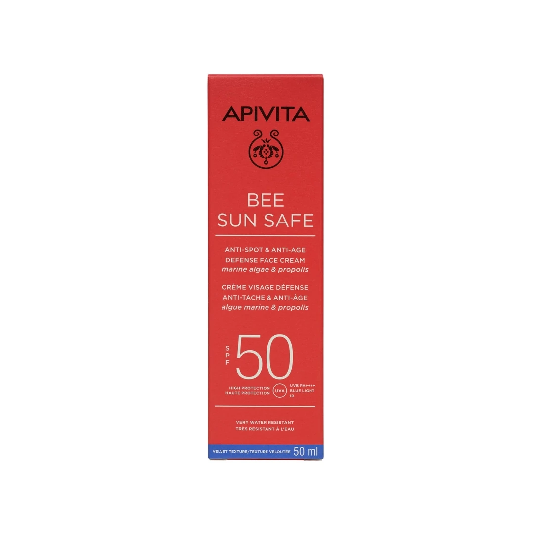 APIVITA BEE SUN SAFE Anti-Age Krema za Lice SPF50 50 mL; Protiv Hiperpigmentacija i Bora