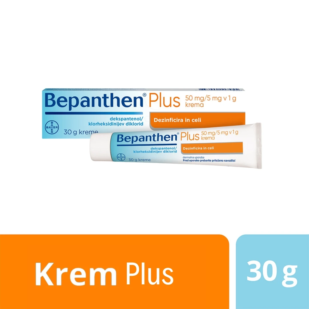 BAYER Bepanthen® Plus Antiseptična Krem 50 mg/5 mg 30g