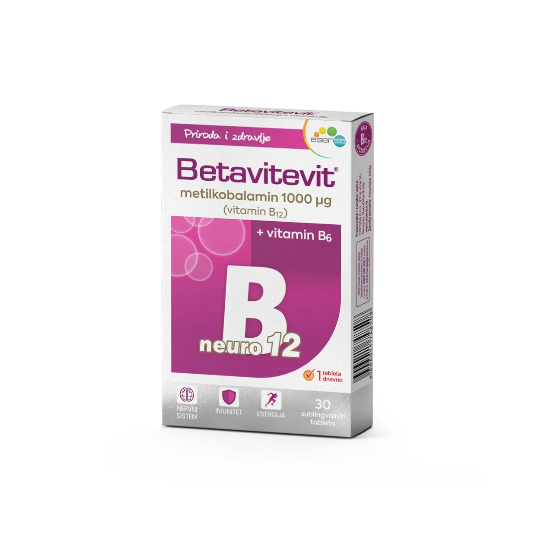 ESENSA Betavitevit® B12 Neuro + Vitamin B6 30 Sublingvalnih Tableta
