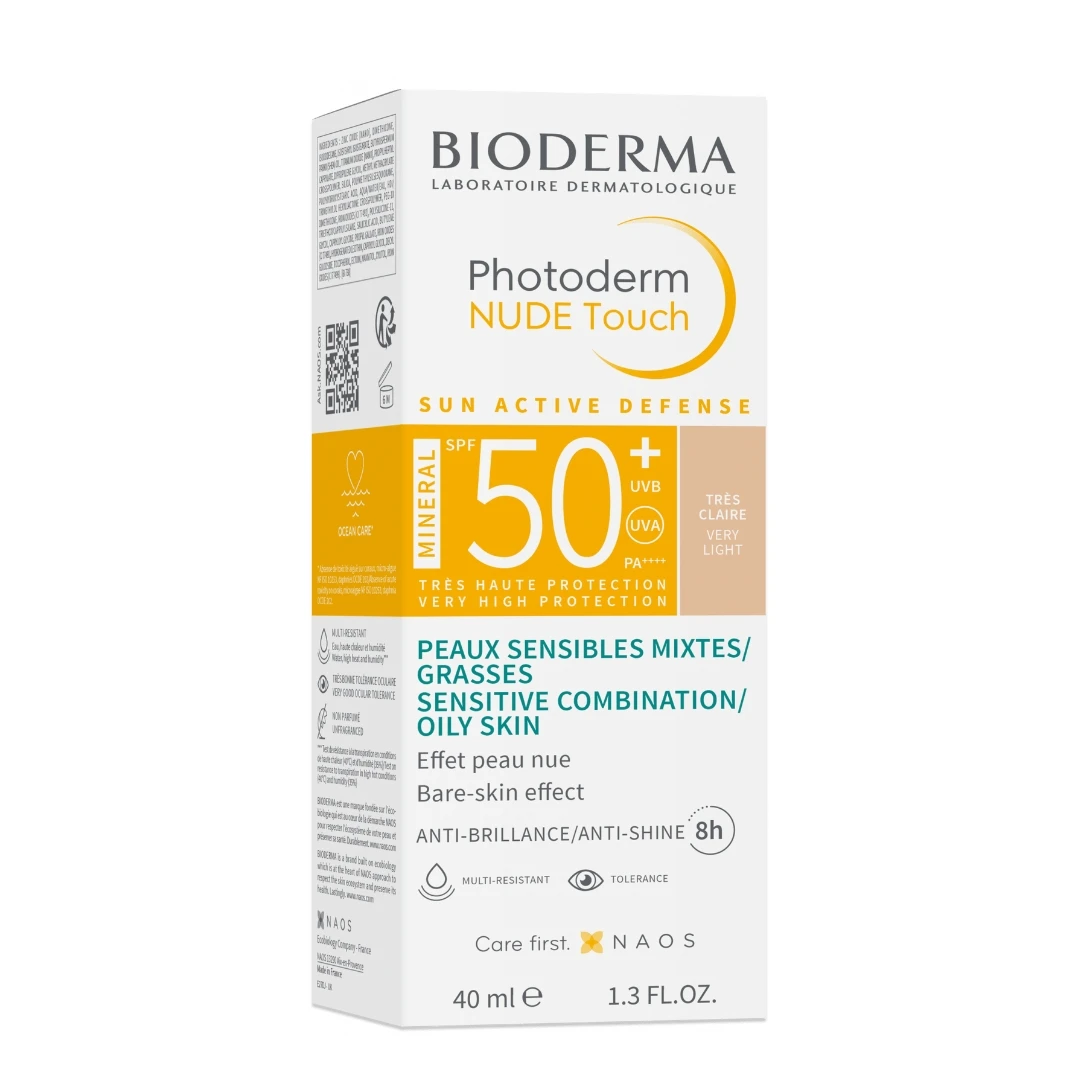 BIODERMA Photoderm NUDE Touch SPF 50+ Mineralna Krema bez Hemijskih Filtera VERY LIGHT 40 mL