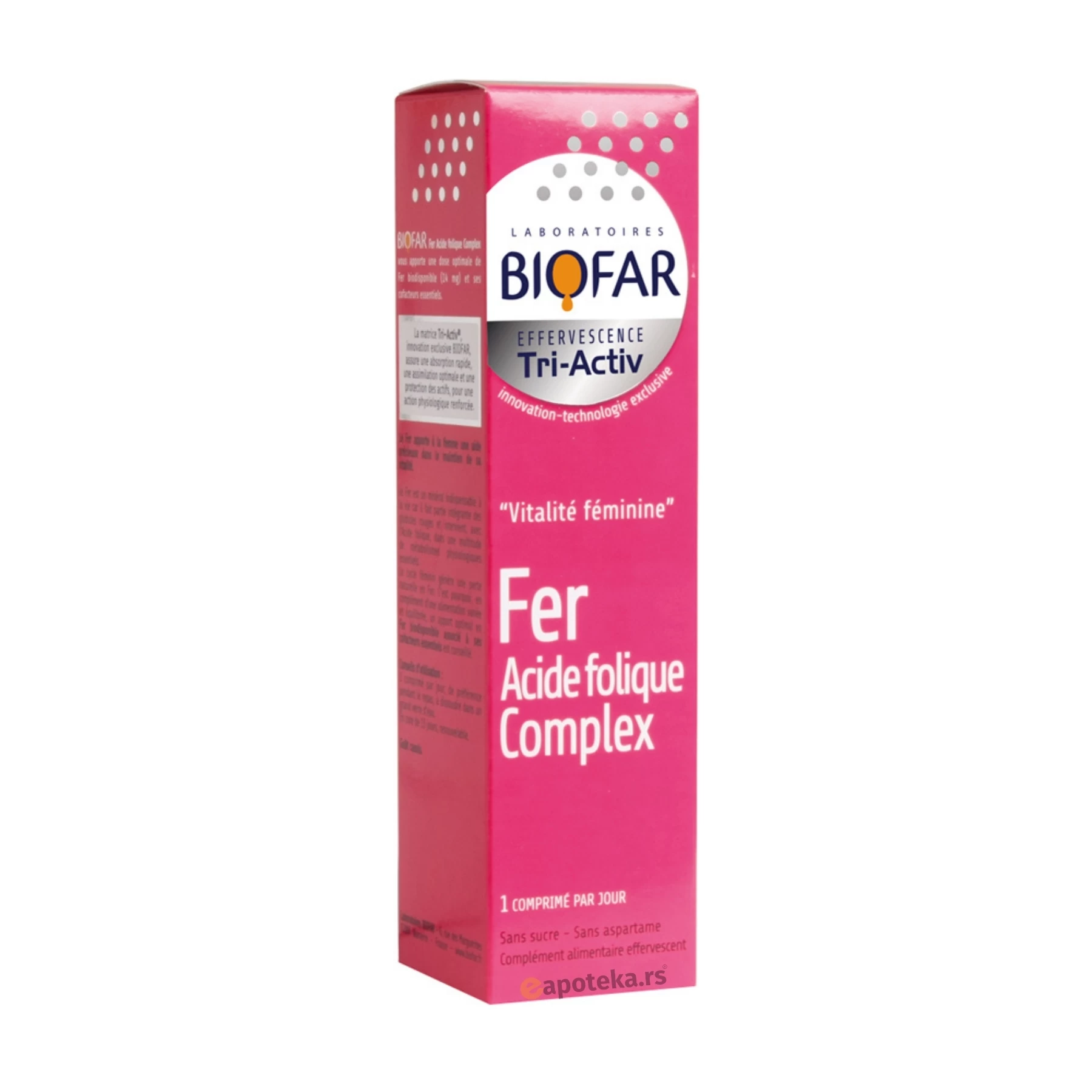 BIOFAR TriActiv FER Acide Folique Complex (Gvožđe sa Folnom Kiselinom), 15 Šumećih Tableta