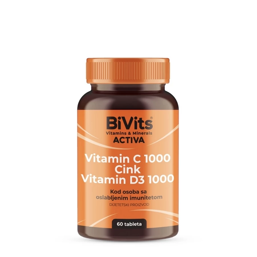 BiVits® Vitamin C 1000, Cink i Vitamin D3 1000 60 Tableta