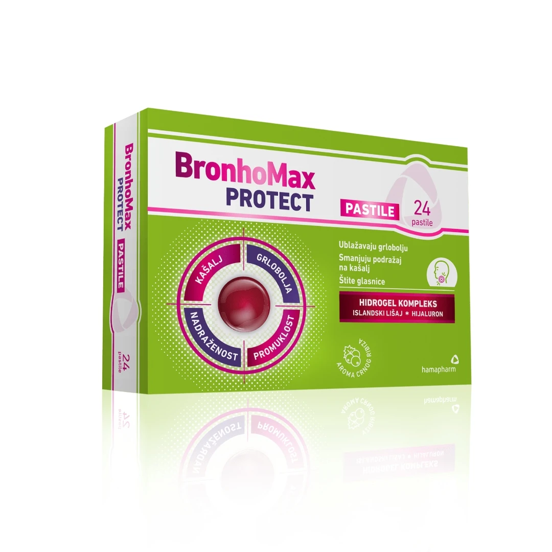 BronhoMax PROTECT 24 Pastile za Grlo sa Hijaluronskom Kiselinom