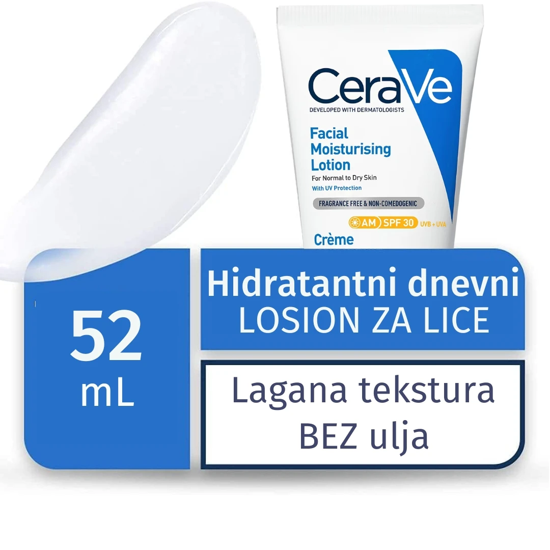 CeraVe® Facial AM Hidratantna Krema za Lice sa SPF 30; 52 mL