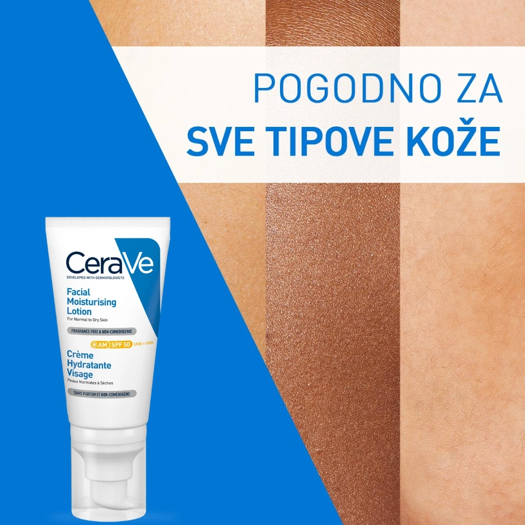 CeraVe® Facial AM Hidratantna Krema za Lice sa SPF 50; 52 mL