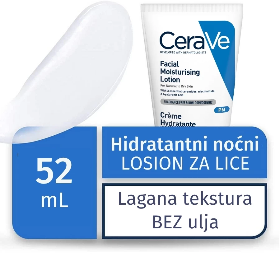CeraVe® Facial PM Hidratantni Noćni Losion za Lice 52mL