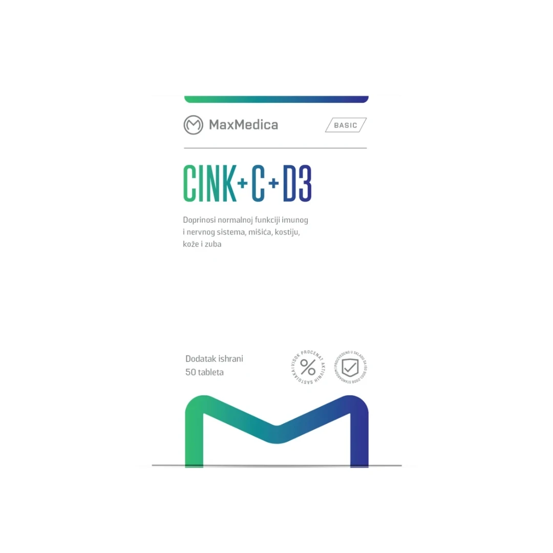 MaxMedica CINK + Vitamin C + Vitamin D3 50 Tableta