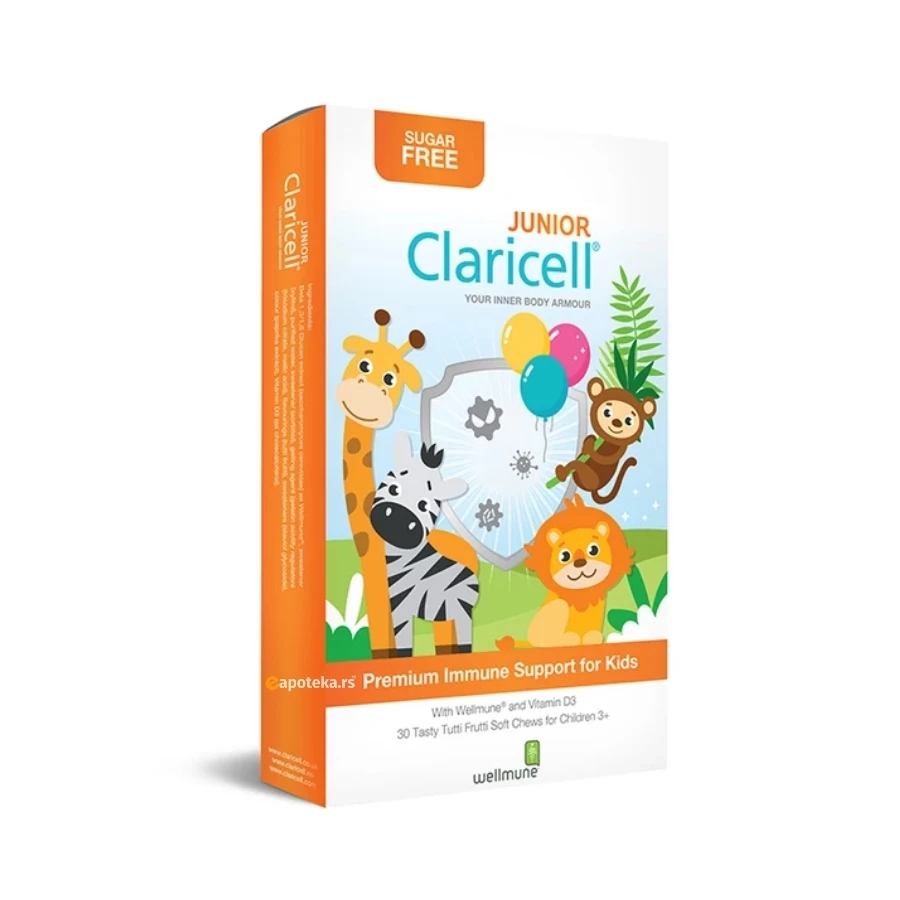 Claricell® JUNIOR Pastile Beta Glukan; 30 Pastila sa Vitaminom D
