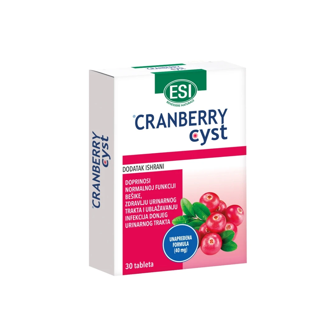 ESI Cranberry Cyst Brusnica 30 Tableta Protiv Upale Bešike i Urinarnih Infekcija