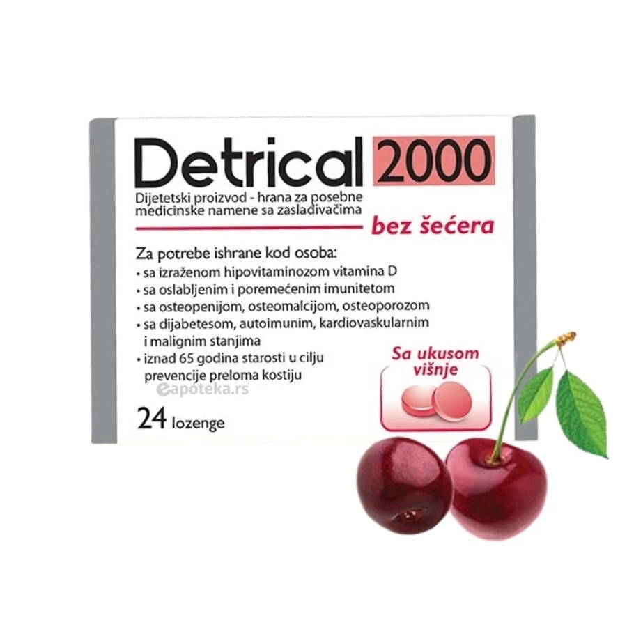 Dr. Theiss Detrical 2000 bez Šećera 24 Lozenge sa Ukusom Višnje