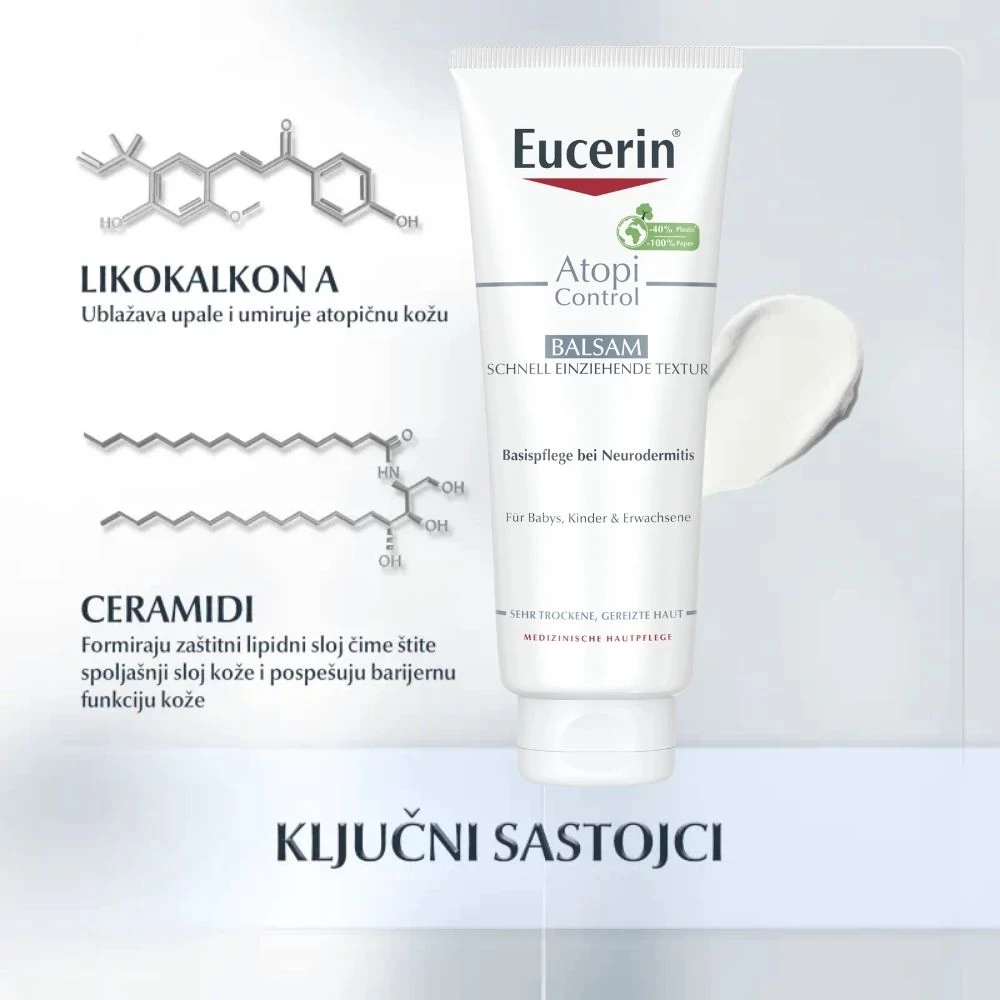 Eucerin® AtopiControl Balzam za Veoma Suvi i Atopičnu Kožu Sklonu Ekcemima  200 mL