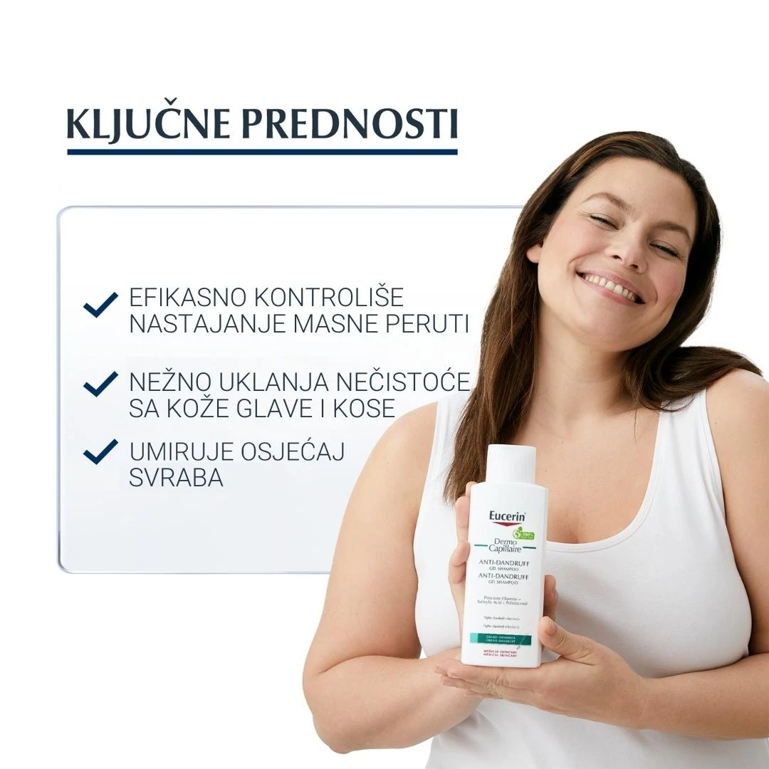 Eucerin® Dermo Capillaire Gel Šampon Protiv Masne Peruti 250 mL