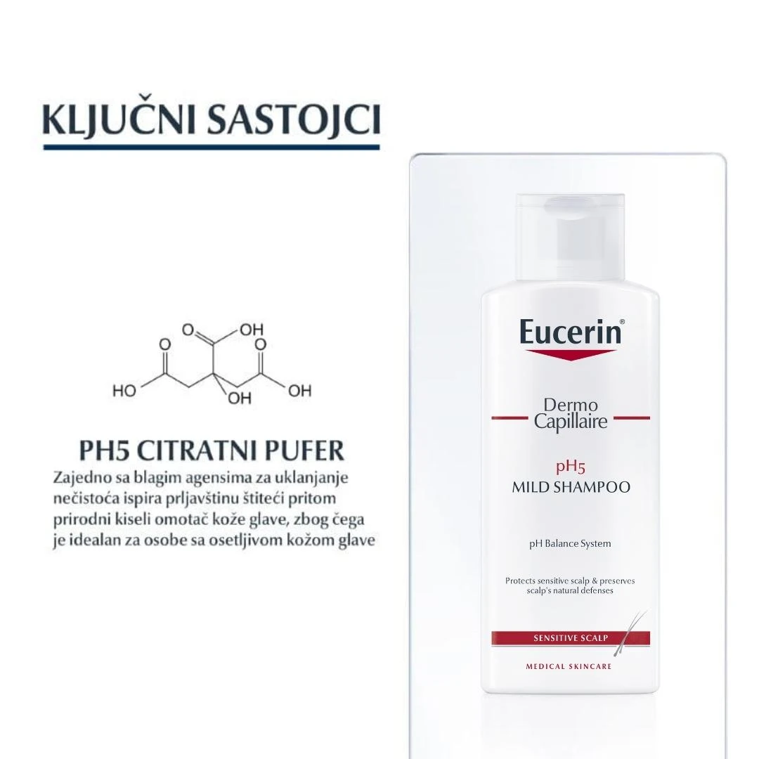 Eucerin® Dermo Capillaire pH5 Blagi Šampon 250 mL