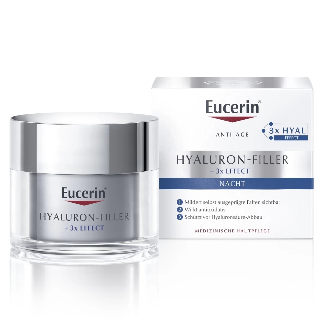 Eucerin® HYALURON-FILLER 3x EFFECT Noćna Krema sa Pantenolom 50 mL