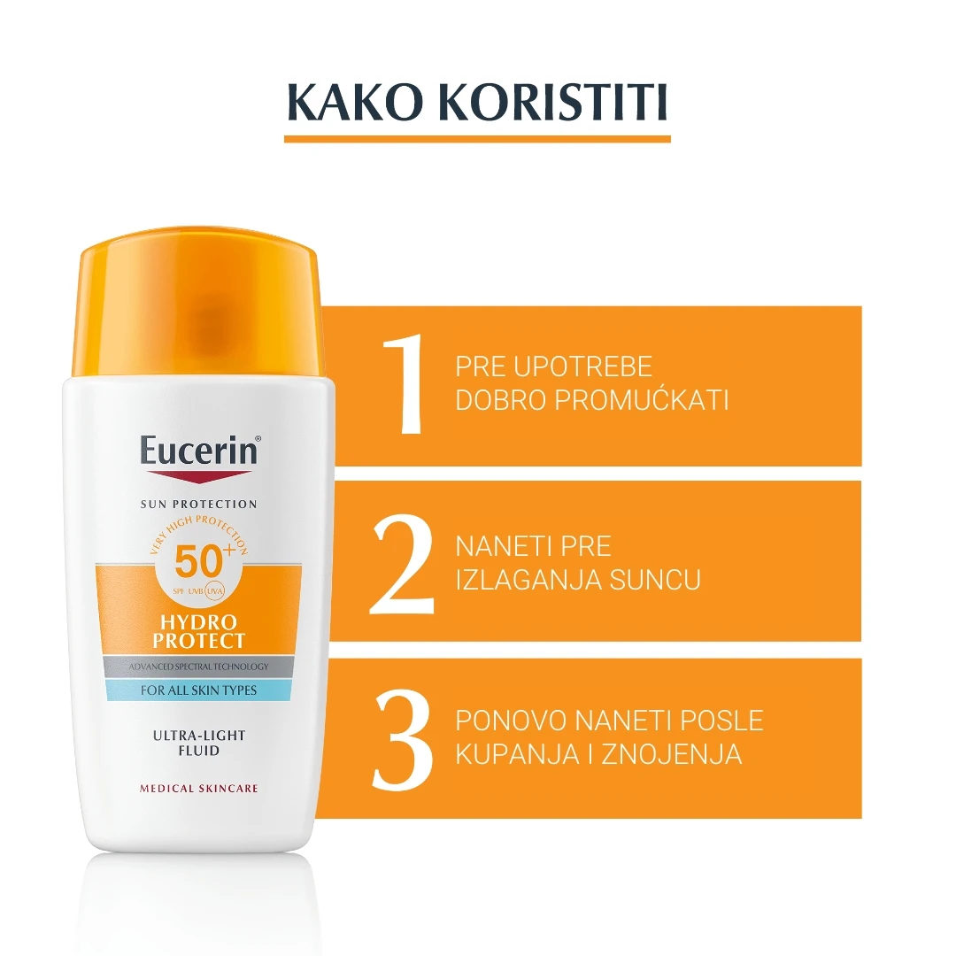 Eucerin® Hydro Protect Fluid za Zaštitu Lica od UV Zračenja SPF50+