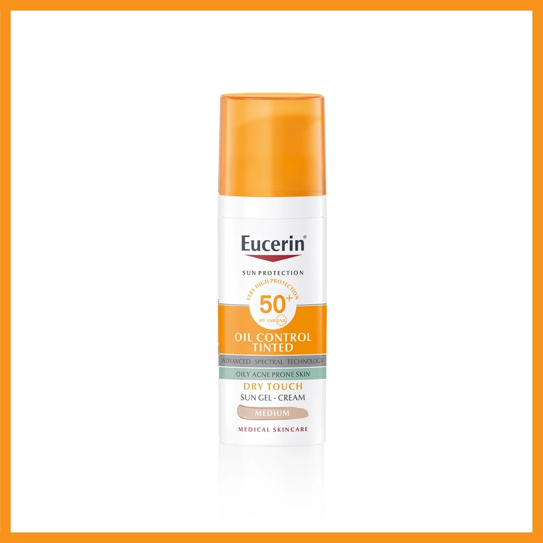 Eucerin® Oil Control Tonirani Gel Krema za Zaštitu Masne Kože od Sunca SPF 50+ Tamni 50 mL