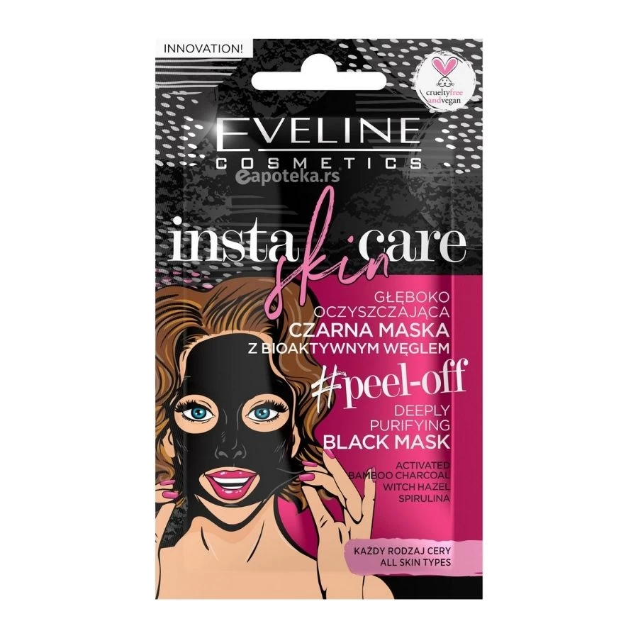 EVELINE Maska Peel-Off Insta Care za Dubinsko Čišćenje Lica 10 mL