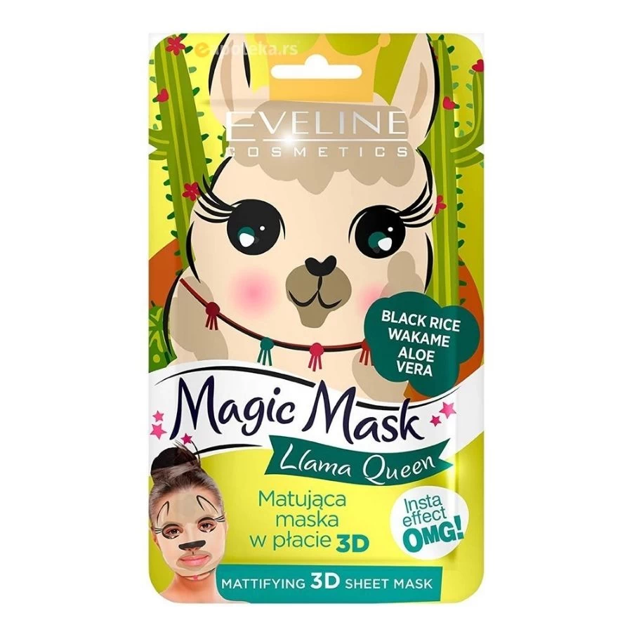 EVELINE Maska Magic Platnena Llama Queen za Matiranje Lica 