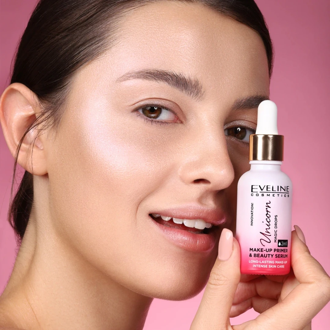 EVELINE Prajmer i Serum 2u1 Unicorn MAGIC DROPS 30 mL;Podloga za Šminku ...