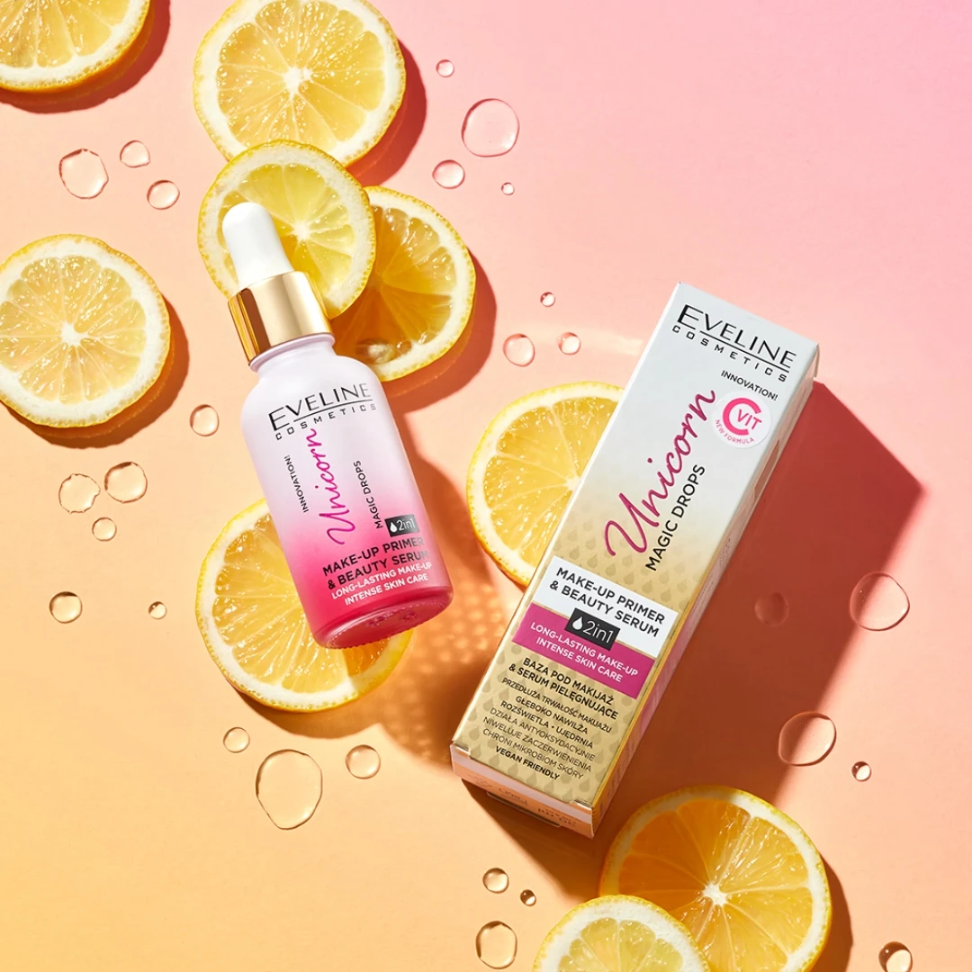 EVELINE Prajmer i Serum 2u1 Unicorn MAGIC DROPS 30 mL;Podloga za Šminku ...
