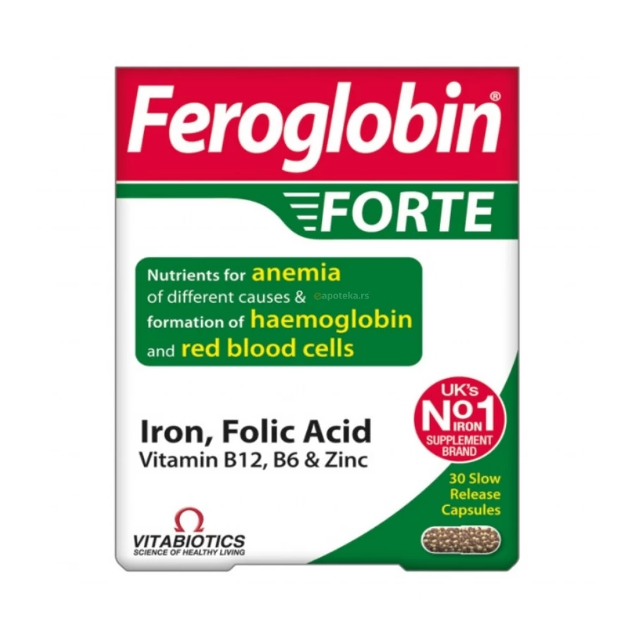VITABIOTICS Feroglobin®  FORTE 30 Kapsula
