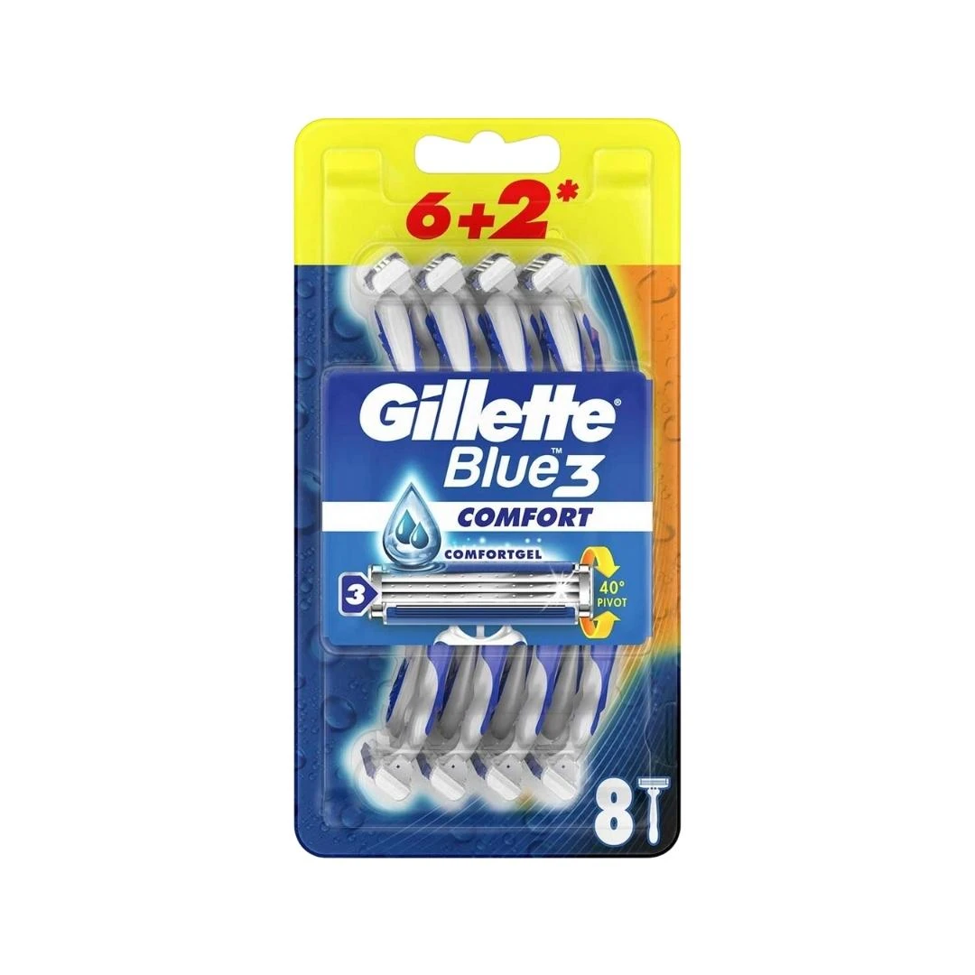 Gillette® Jednokratni Brijač BLUE 3 Comfort 6+2, 8 Brijača