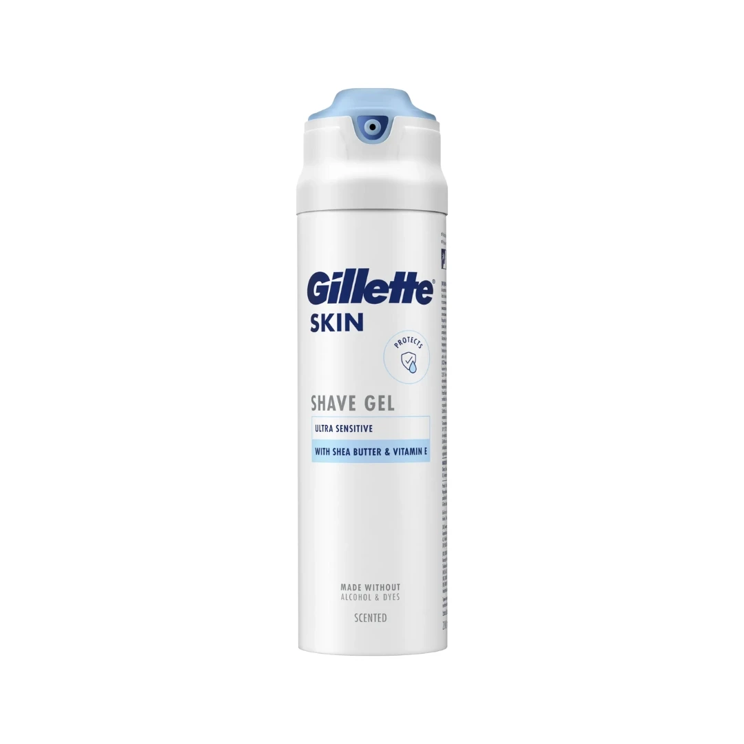 Gillette® Gel za Brijanje Ultra Sensitive SKIN 200 mL sa Shea Buterom i Vitaminom E