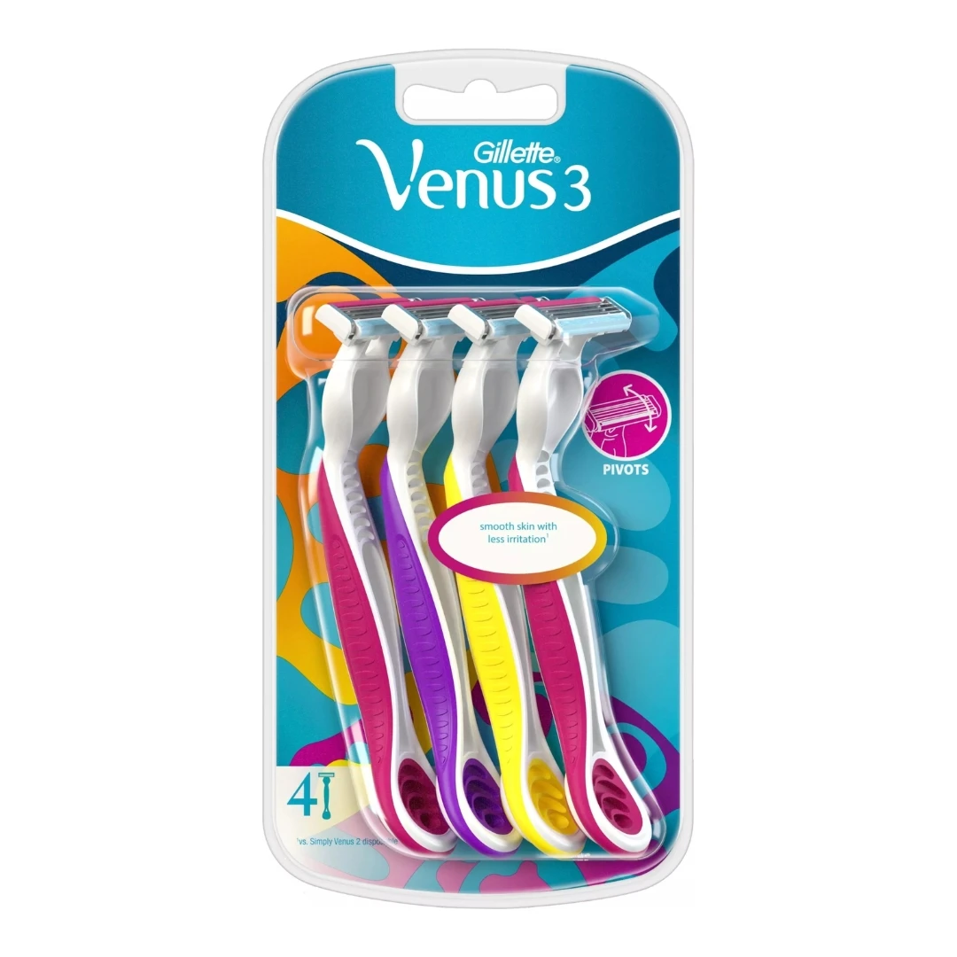 Gillette® Venus3 Jednokratni Brijač Colors 4 Brijača