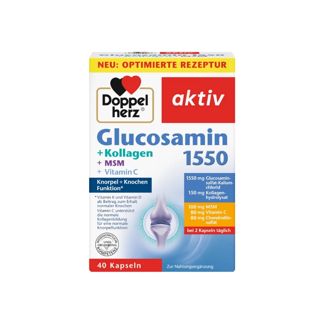 Doppelherz® Aktiv Glukozamin 1550, Kolagen, MSM, Vitamin C 40 Kapsula
