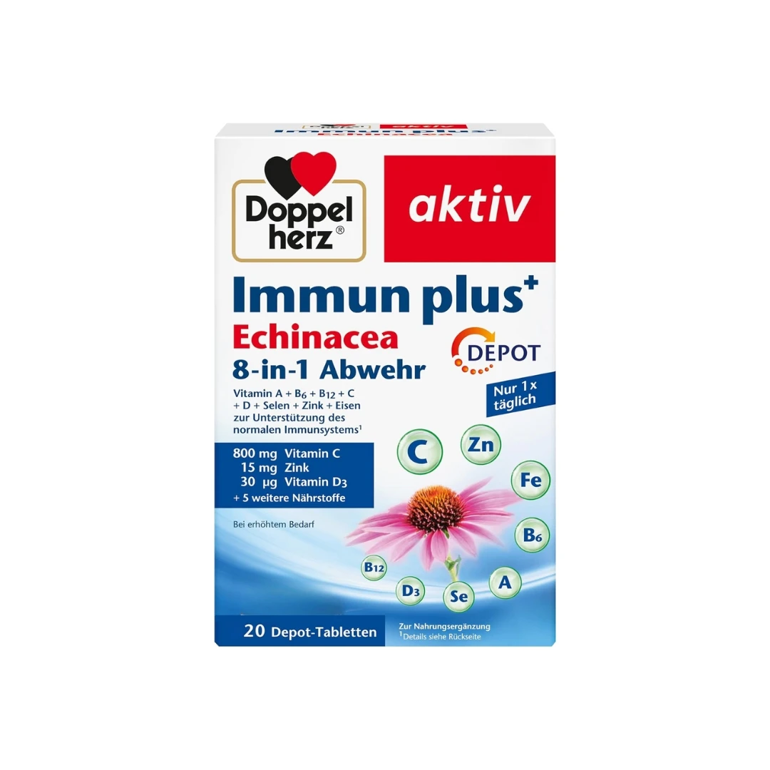 Doppelherz® Aktiv Immun Plus+ Echinacea 8u1 DEPO Odbrana 20 Tableta za Jak Imunitet