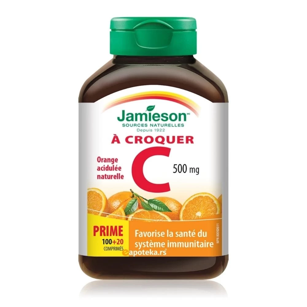 Jamieson™ Vitamin C 500 mg Chewable 120 Tableta za Žvakanje