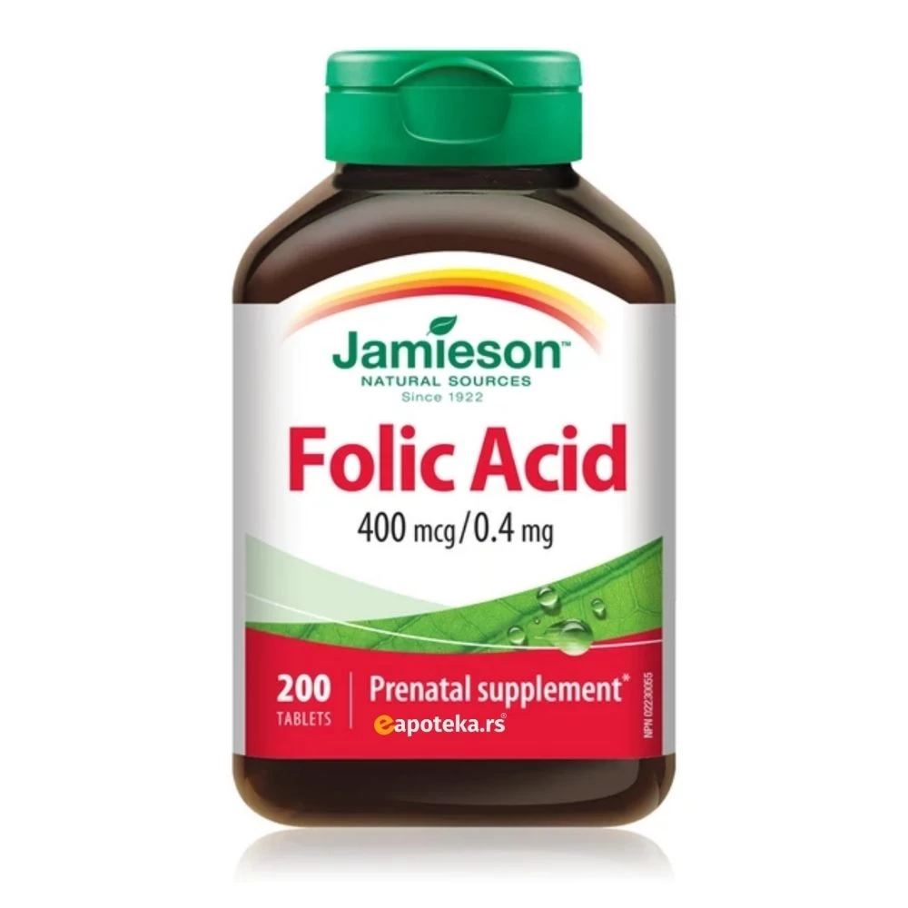 Jamieson™ Folic Acid 400 mcg 200 Tableta Folna Kiselina
