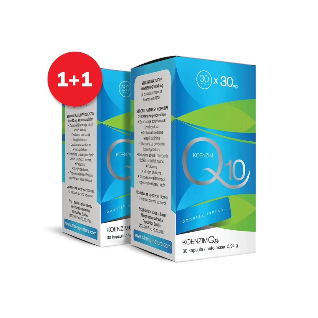 STRONG NATURE KOENZIM Q10 30 mg 1+1 GRATIS 60 Kapsula