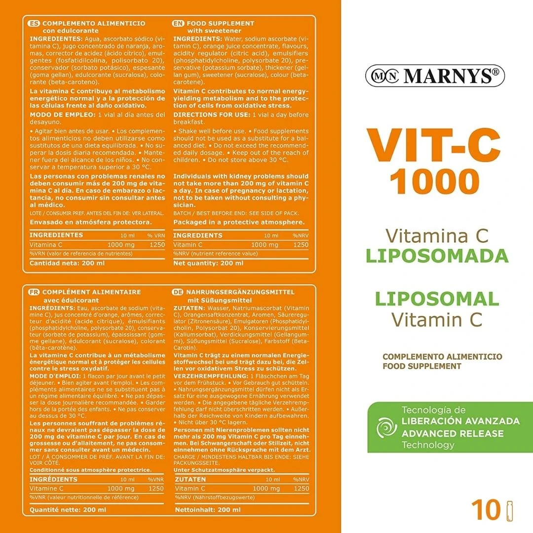 MARNYS® Lipozomalni Vitamin C 1000 mg 10x10 mL