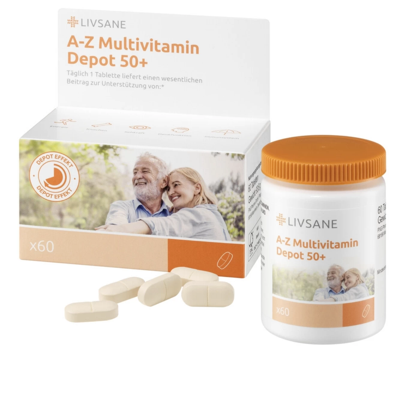 LIVSANE A-Z Multivitamin 50+ Depot 60 Tableta 