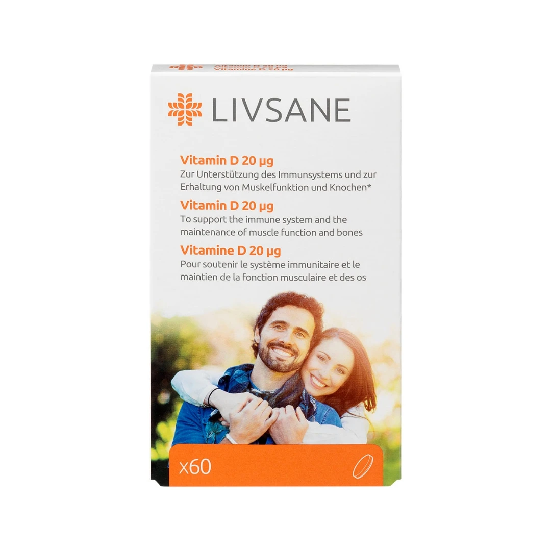 LIVSANE Vitamin D 20 mcg 60 Tableta sa Holekalciferolom
