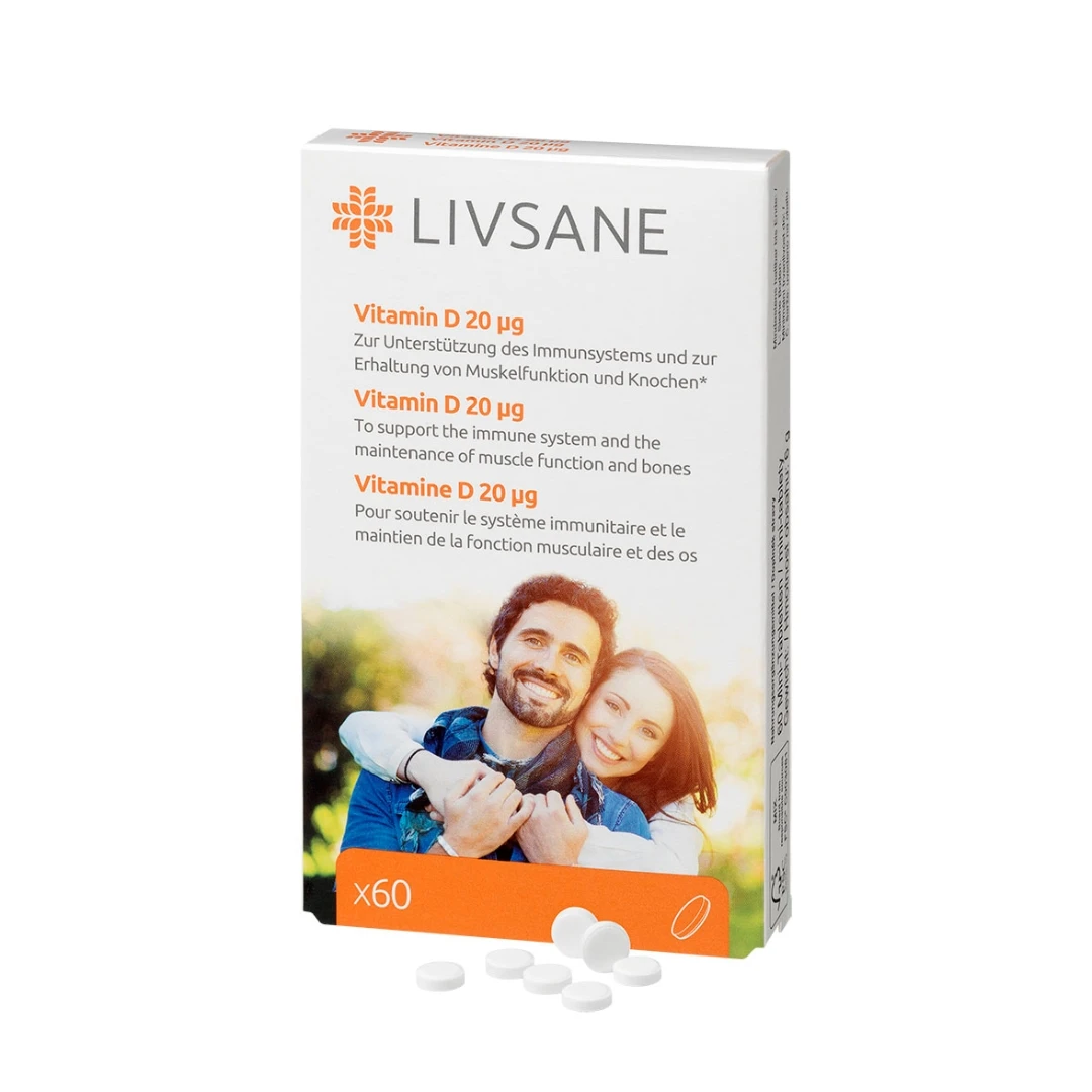 LIVSANE Vitamin D 20 mcg 60 Tableta sa Holekalciferolom