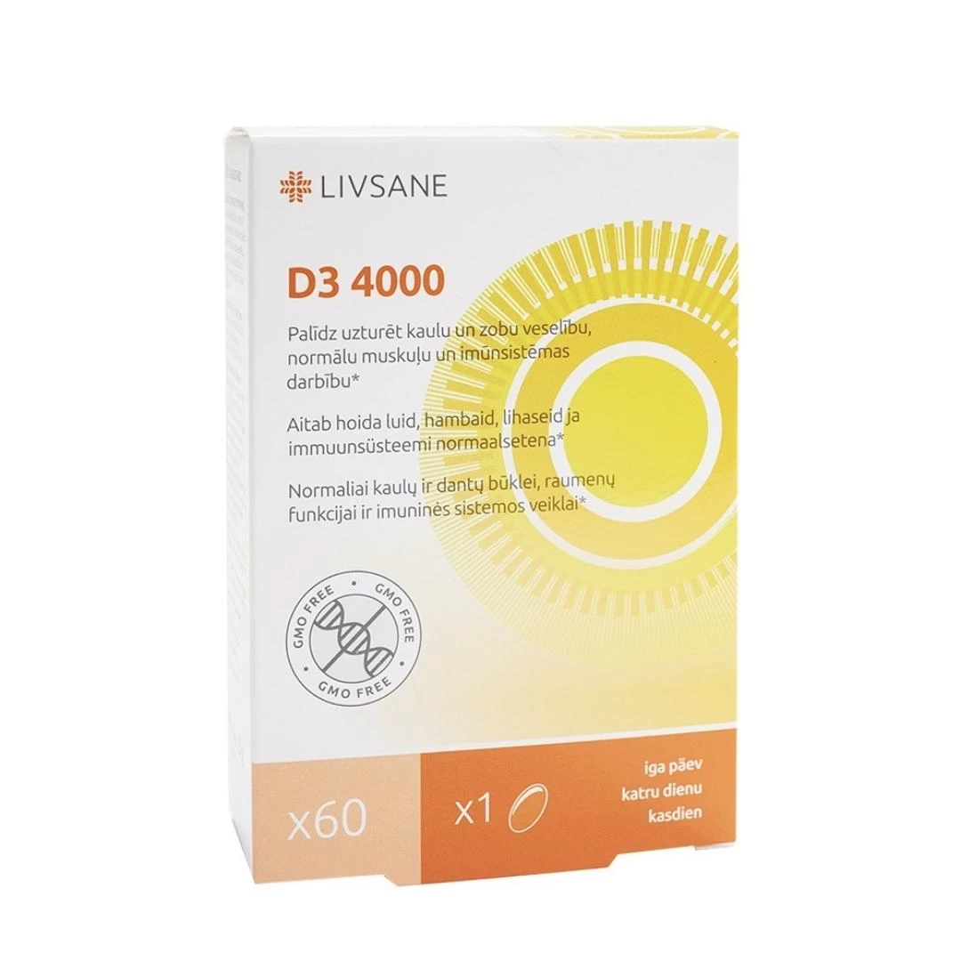LIVSANE Vitamin D3 Visoka Doza 4000 IU 30 Kapsula