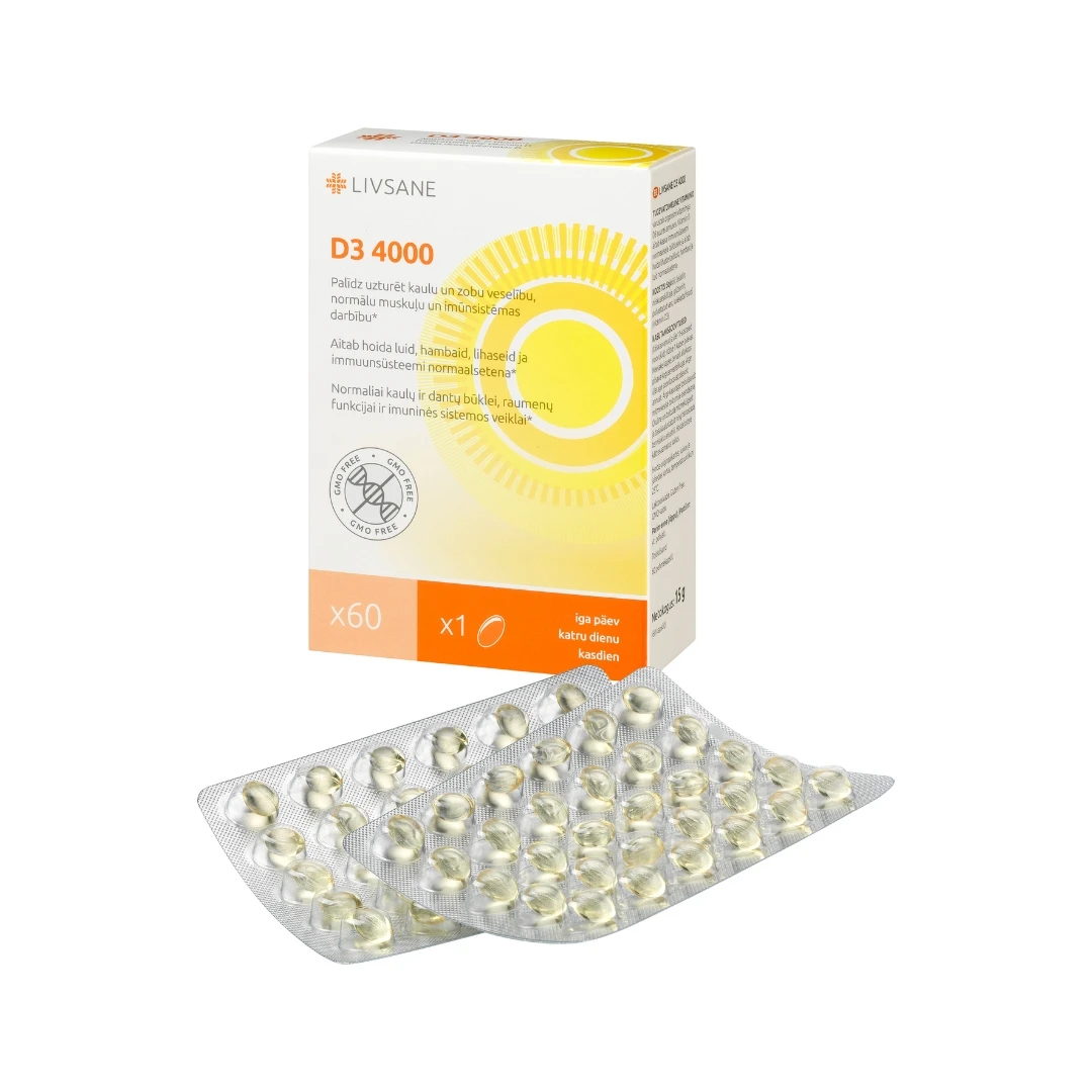 LIVSANE Vitamin D3 Visoka Doza 4000 IU 60 Kapsula sa Holekalciferolom ...