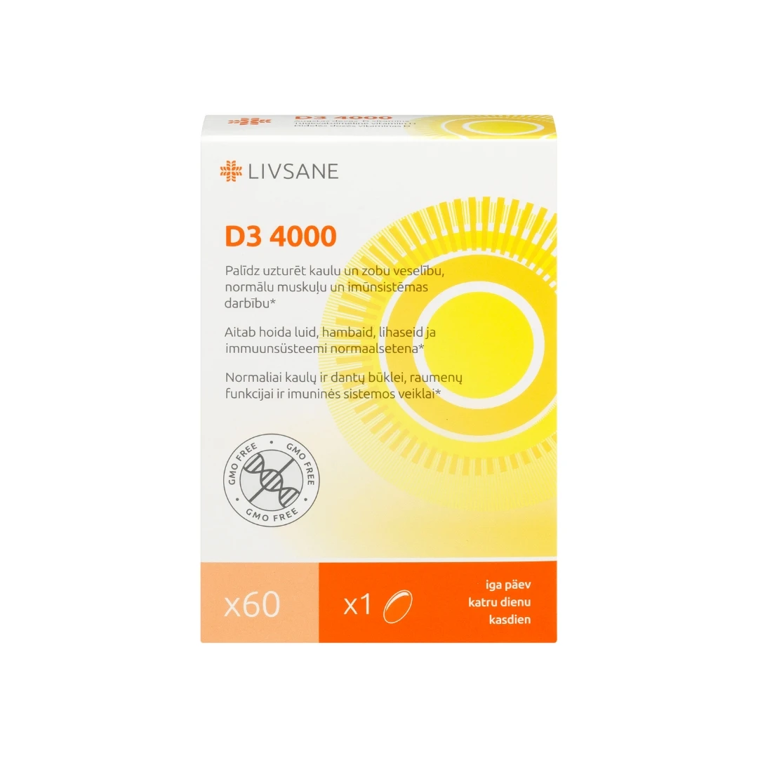 LIVSANE Vitamin D3 Visoka Doza 4000 IU 60 Kapsula sa Holekalciferolom ...