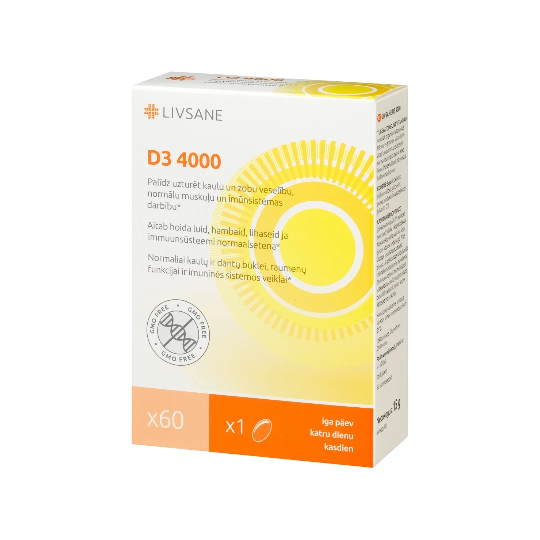 LIVSANE Vitamin D3 Visoka Doza 4000 IU 60 Kapsula sa Holekalciferolom ...